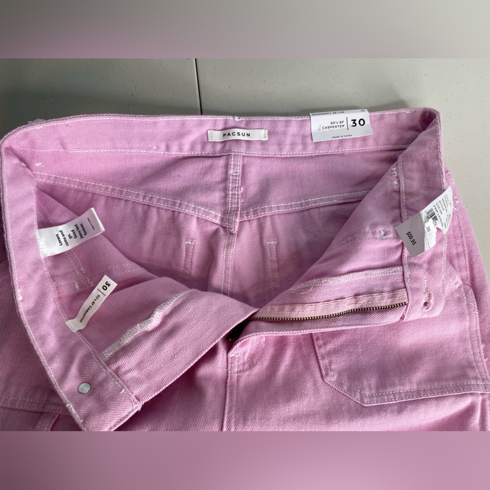 Pacsun Women's 90's BF Carpenter Size 30 Pink Lavender Jeans Pants NWT - Picture 6 of 13